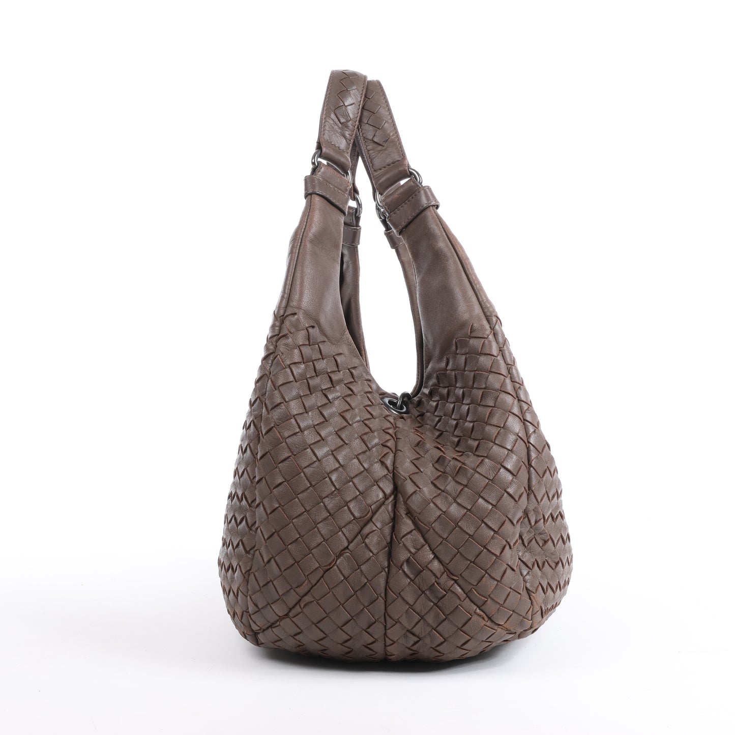 Bottega Veneta Intrecciato Campana Sac à bandoulière en cuir marron