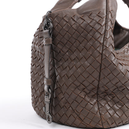 Bottega Veneta Intrecciato Campana Sac à bandoulière en cuir marron