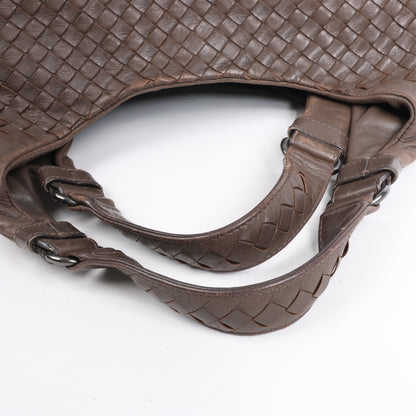 Bottega Veneta Intrecciato Campana Sac à bandoulière en cuir marron