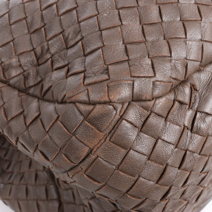 Bottega Veneta Intrecciato Campana Sac à bandoulière en cuir marron