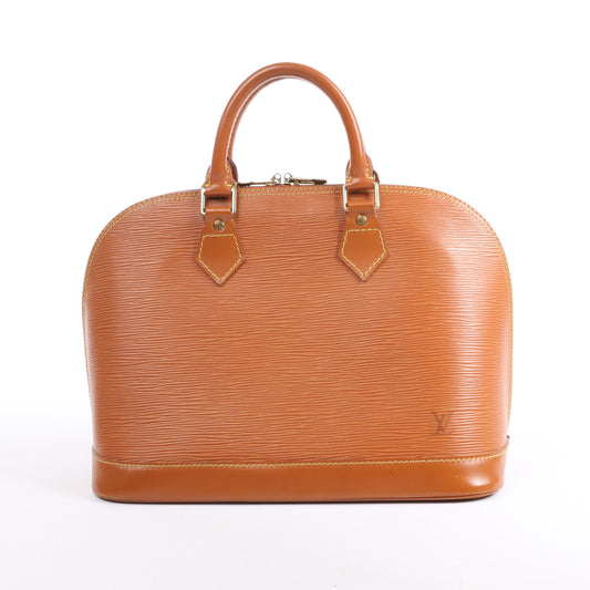 Sac à main Louis Vuitton Alma en cuir épi marron