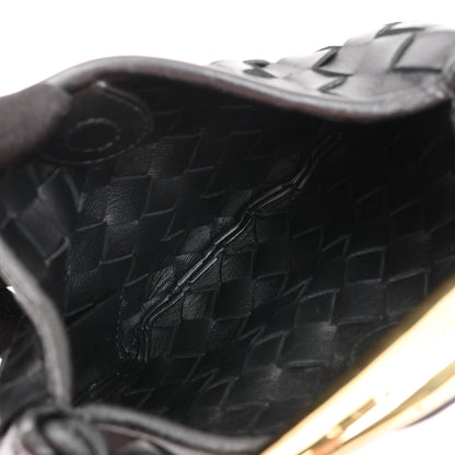 Bottega Veneta Intrecciato Sardines Leather Shoulder Bag in Black