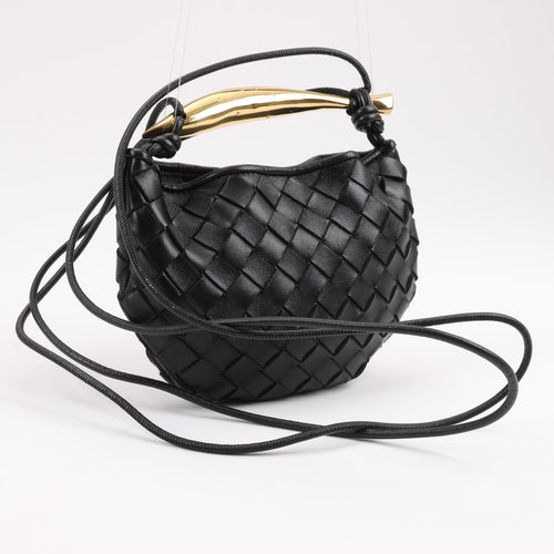 Bottega Veneta Bolso de hombro de cuero Intrecciato Sardines en negro