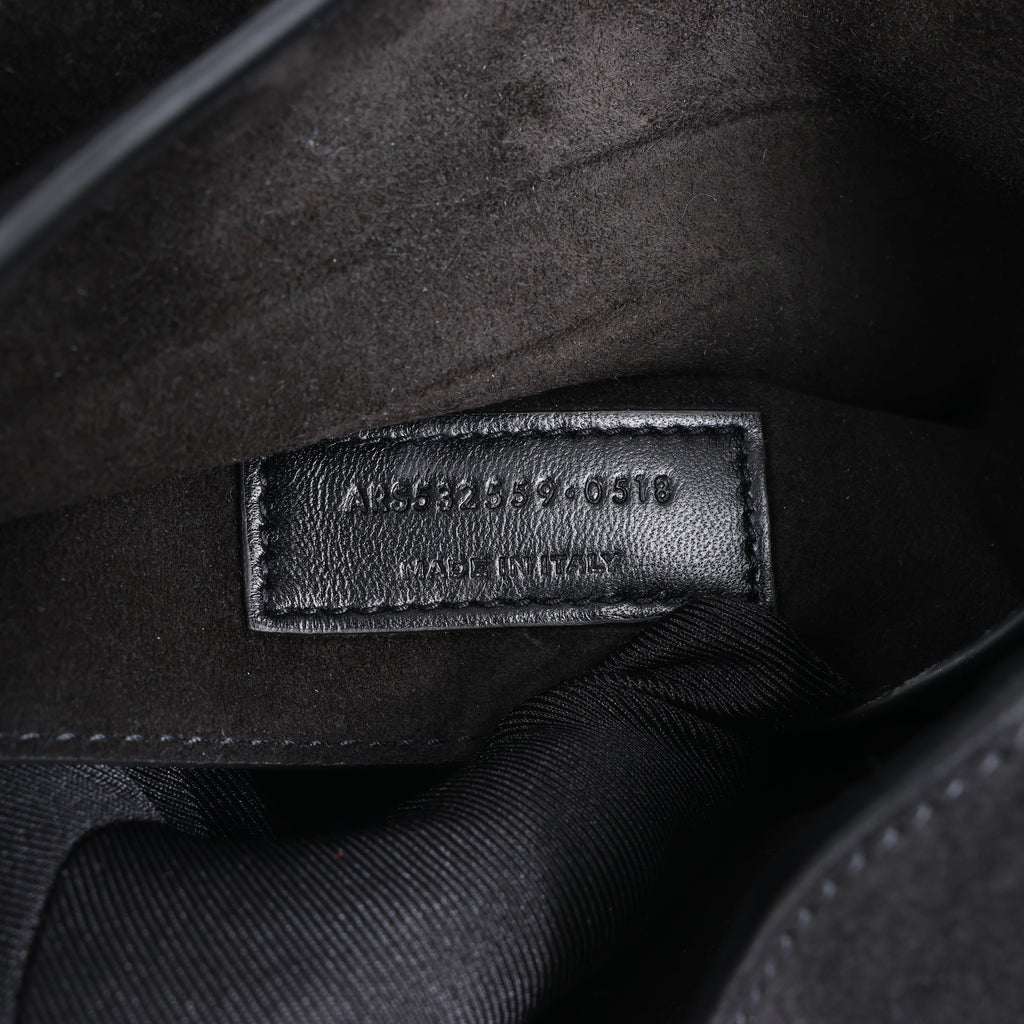 Saint Laurent Paris Amalia Leather Suede Shoulder bag in Black