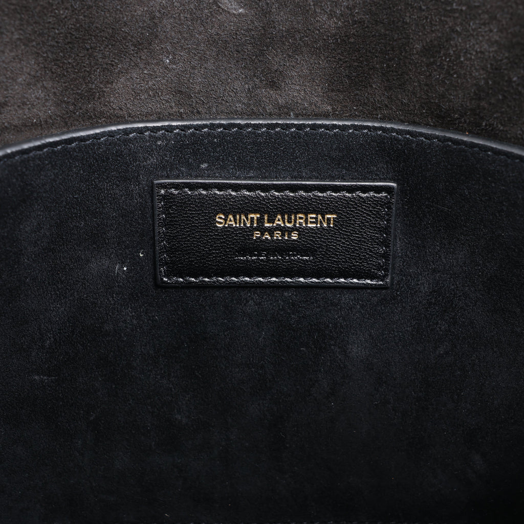 Saint Laurent Paris Amalia Leather Suede Shoulder bag in Black