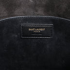 Saint Laurent Paris Amalia Leather Suede Shoulder bag in Black