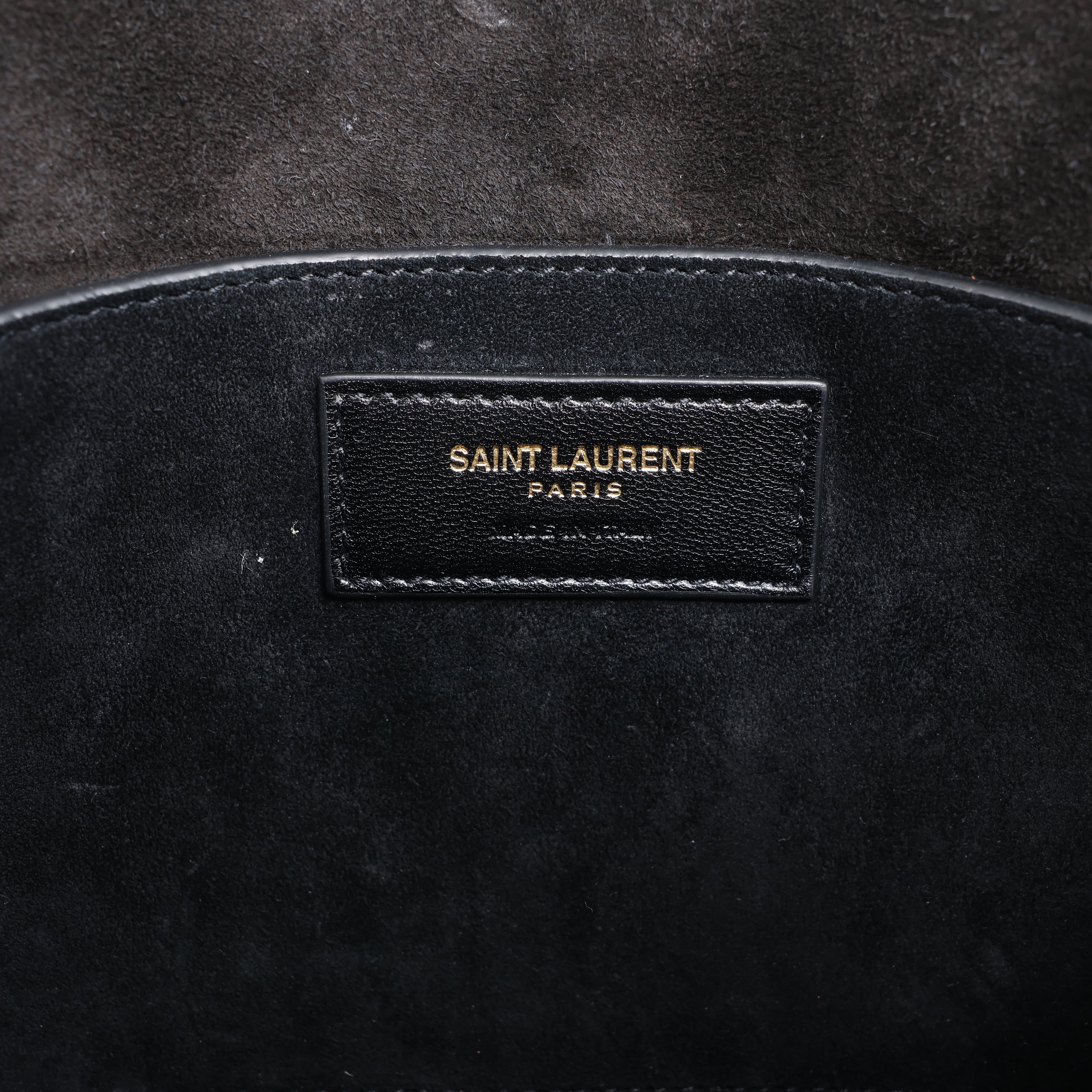 Saint Laurent Paris Amalia Leather Suede Shoulder bag in Black