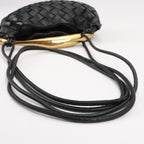 Bottega Veneta Intrecciato Sardines Leather Shoulder Bag in Black