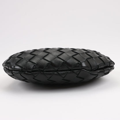 Bottega Veneta Intrecciato Sardines Leather Shoulder Bag in Black