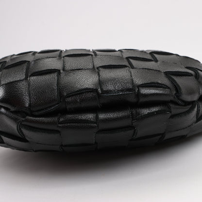 Bottega Veneta Intrecciato Sardines Leather Shoulder Bag in Black