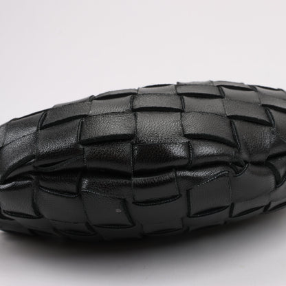 Bottega Veneta Intrecciato Sardines Leather Shoulder Bag in Black