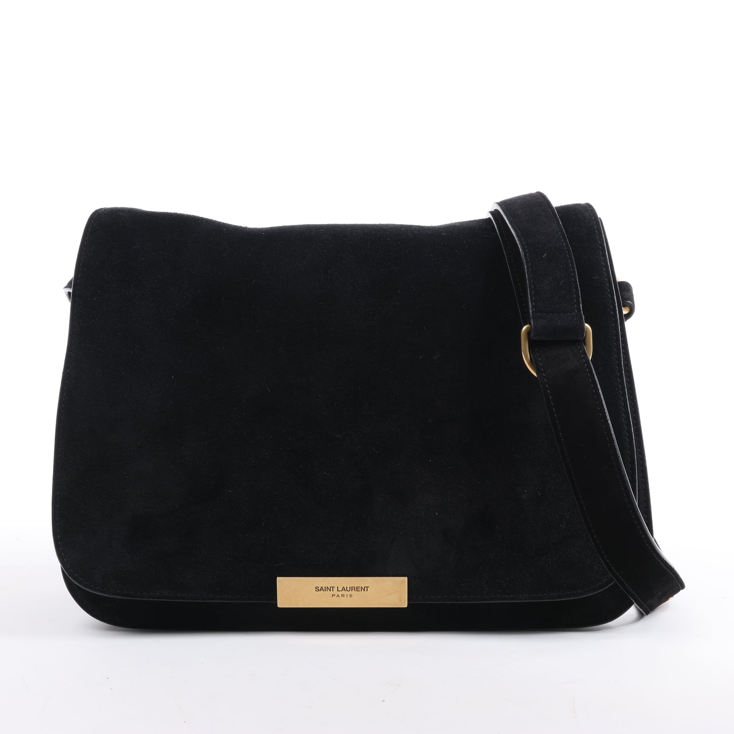 Saint Laurent Paris Amalia Leather Suede Shoulder bag in Black
