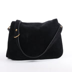 Saint Laurent Paris Amalia Leather Suede Shoulder bag in Black