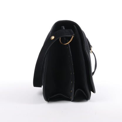 Saint Laurent Paris Amalia Leather Suede Shoulder bag in Black