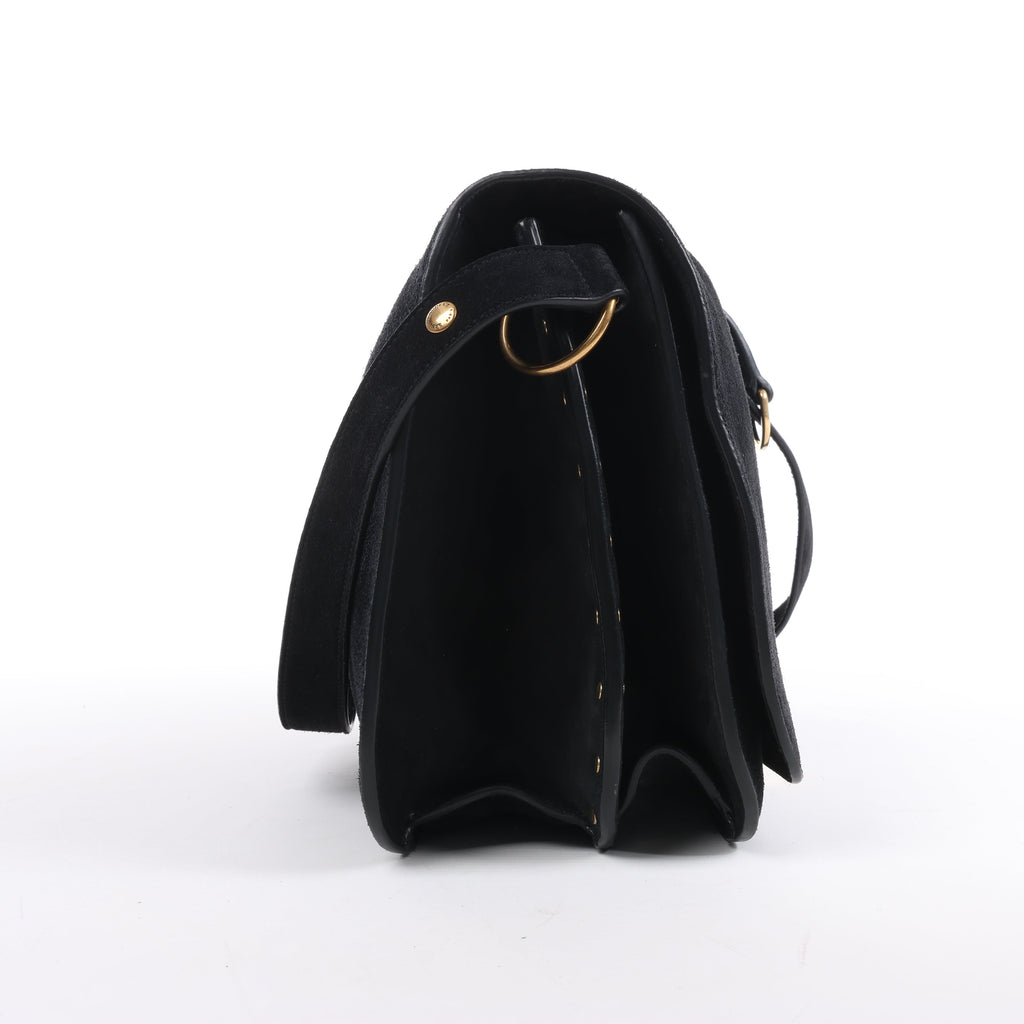 Saint Laurent Paris Amalia Leather Suede Shoulder bag in Black