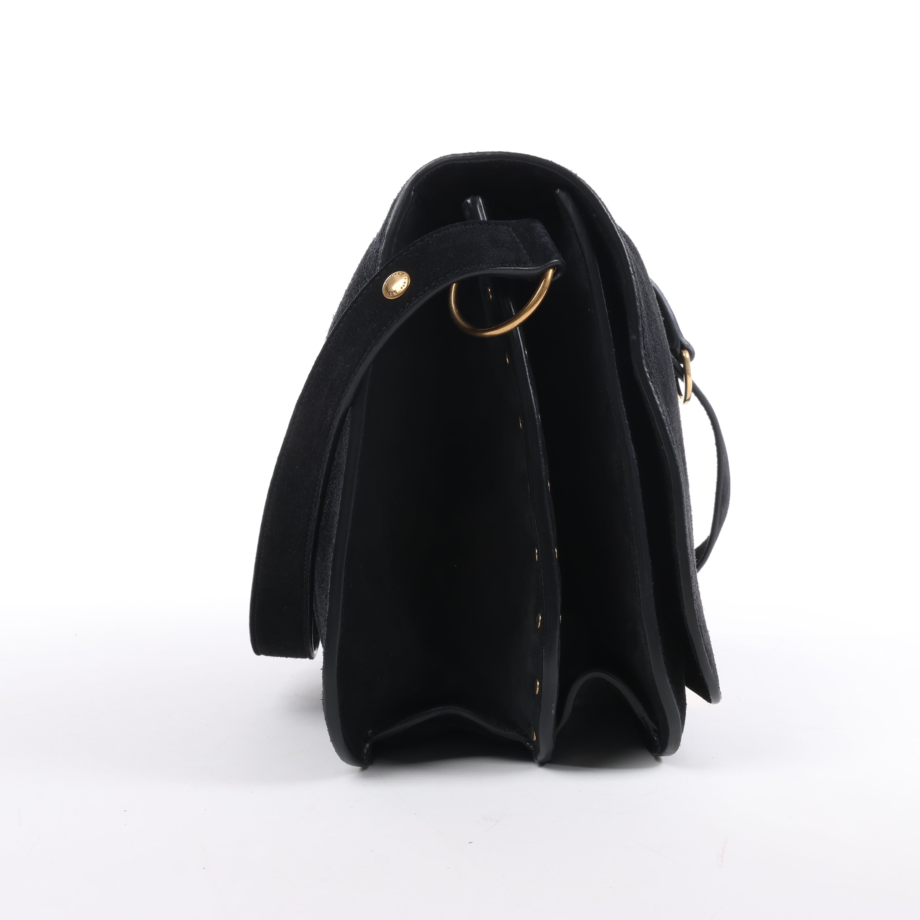 Saint Laurent Paris Amalia Leather Suede Shoulder bag in Black