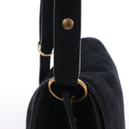 Saint Laurent Paris Amalia Leather Suede Shoulder bag in Black