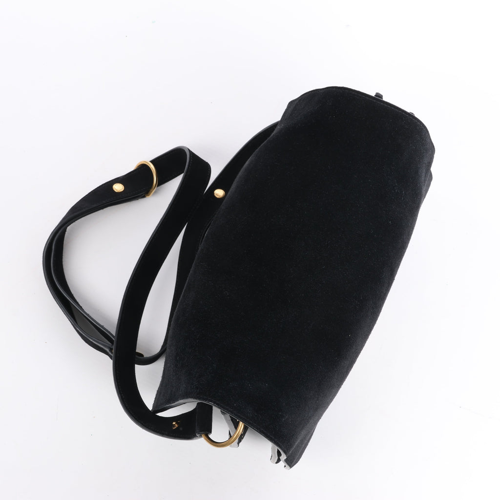 Saint Laurent Paris Amalia Leather Suede Shoulder bag in Black