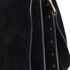 Saint Laurent Paris Amalia Leather Suede Shoulder bag in Black