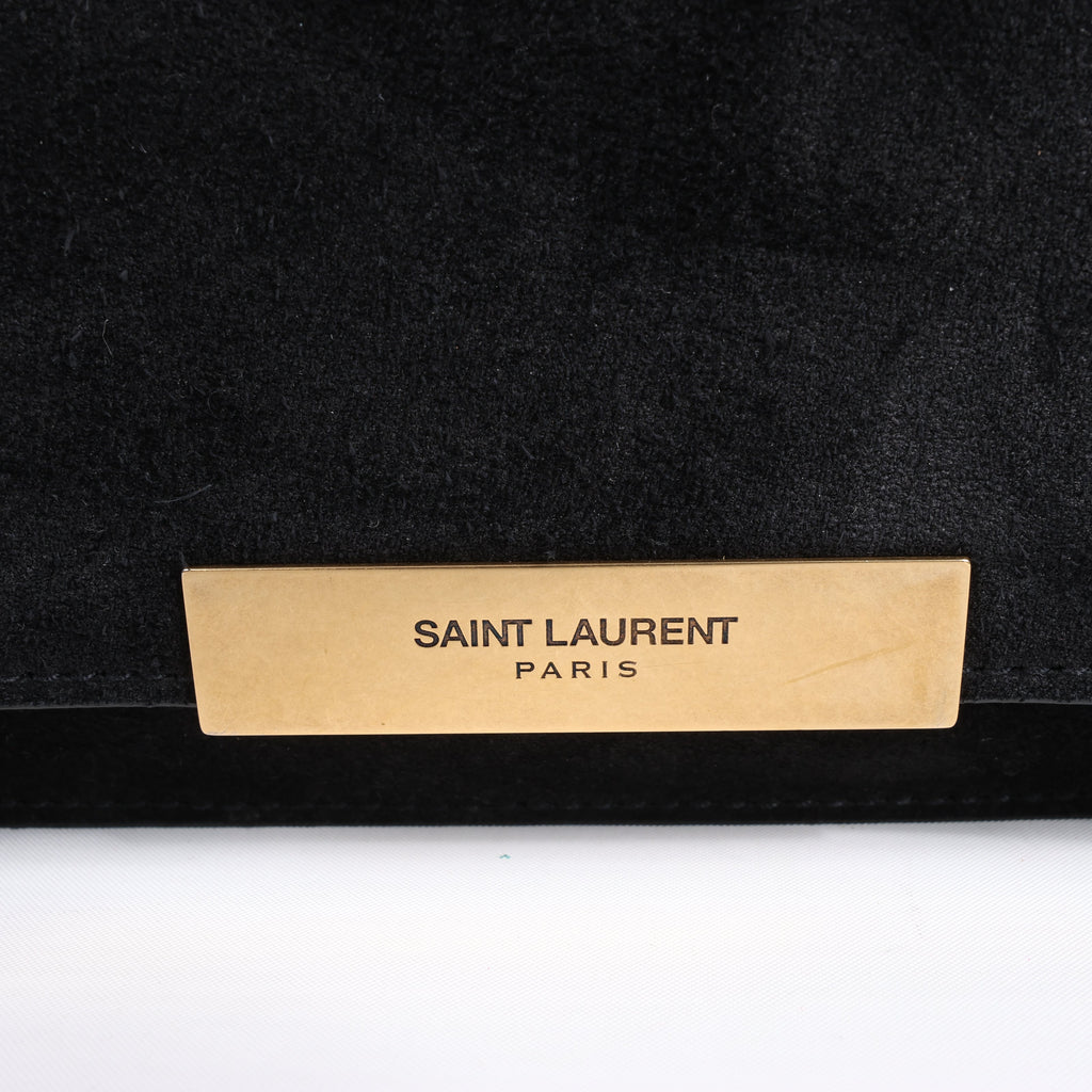 Saint Laurent Paris Amalia Leather Suede Shoulder bag in Black