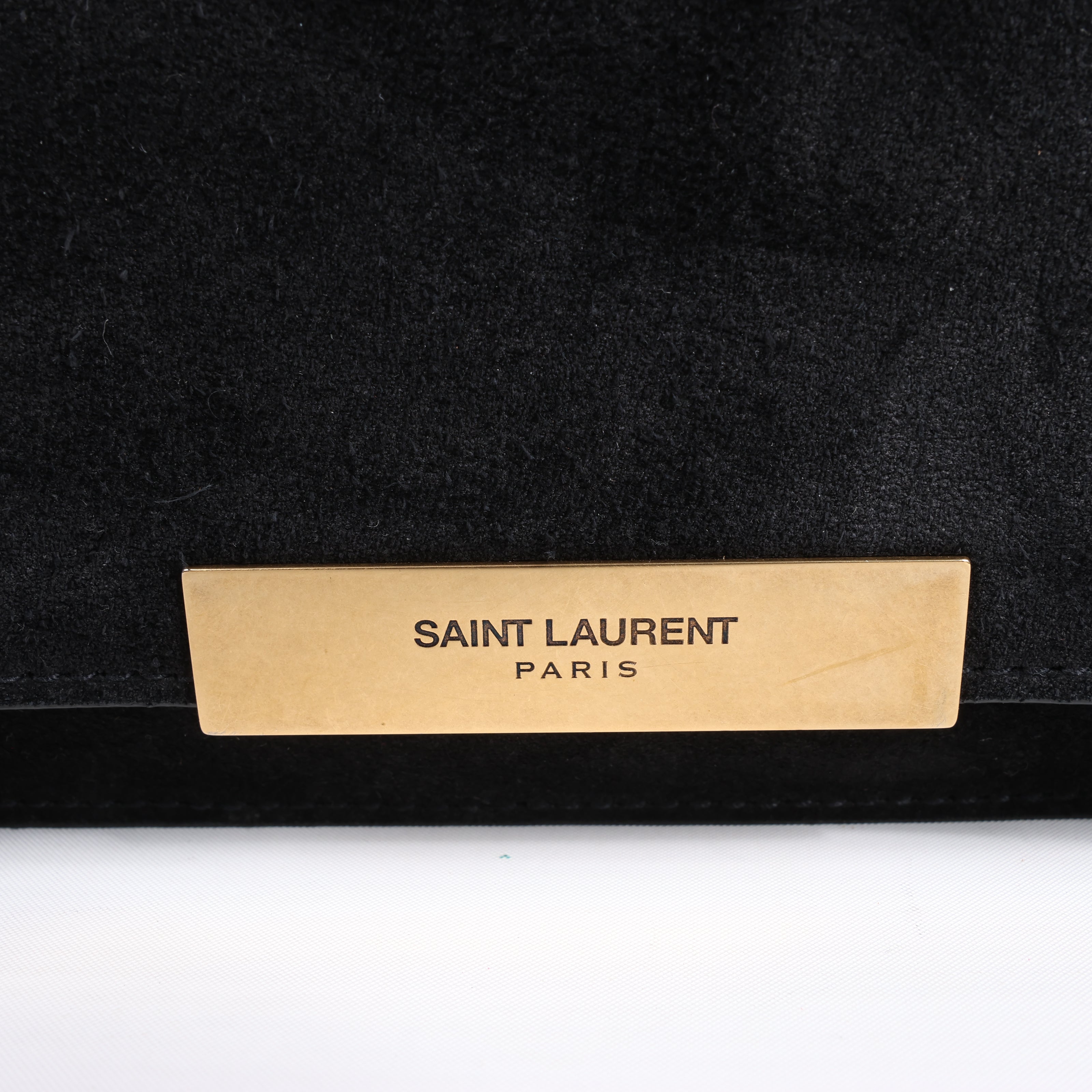 Saint Laurent Paris Amalia Leather Suede Shoulder bag in Black