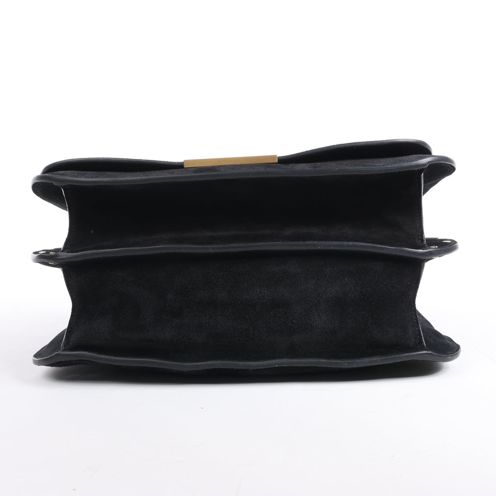 Saint Laurent Paris Amalia Leather Suede Shoulder bag in Black