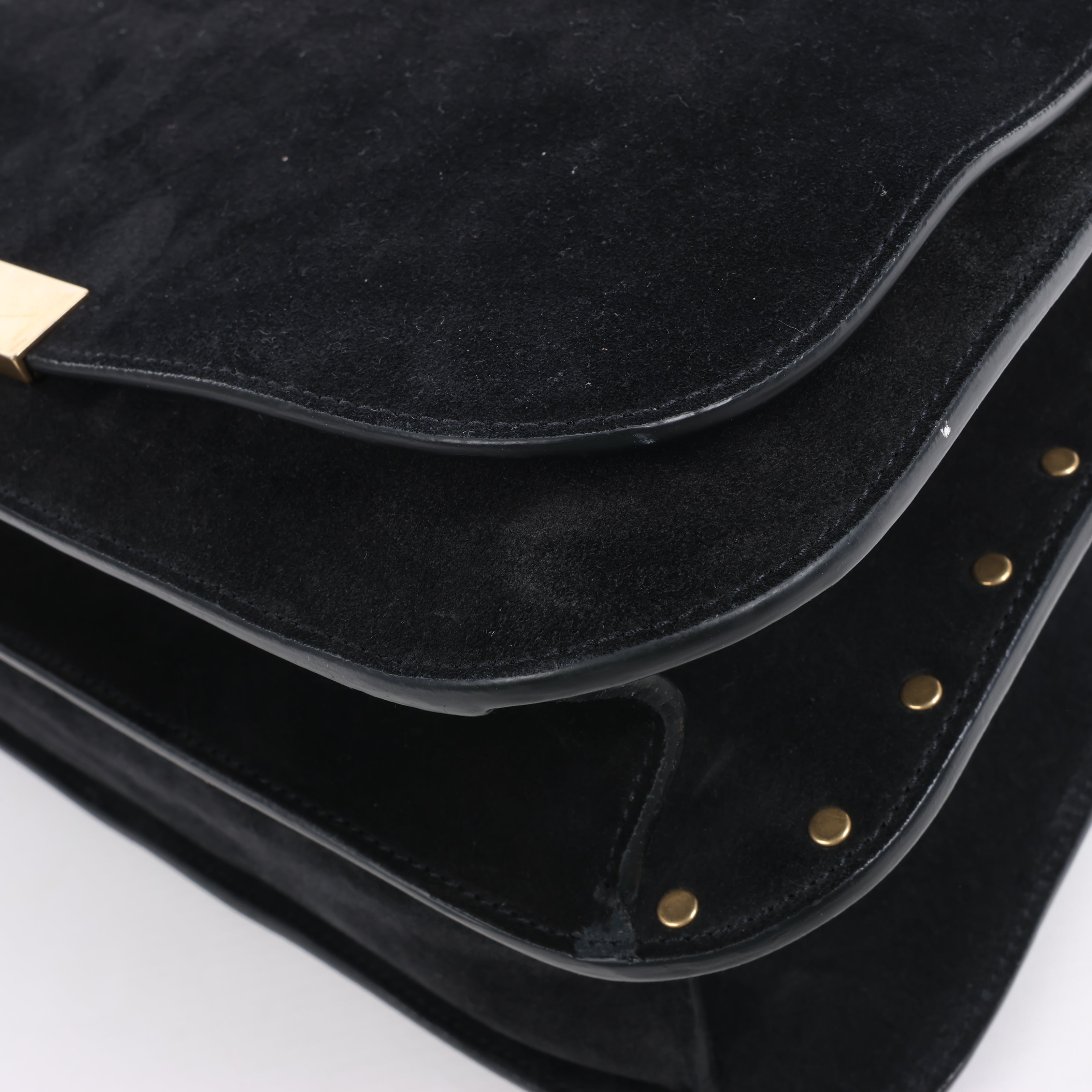 Saint Laurent Paris Amalia Leather Suede Shoulder bag in Black