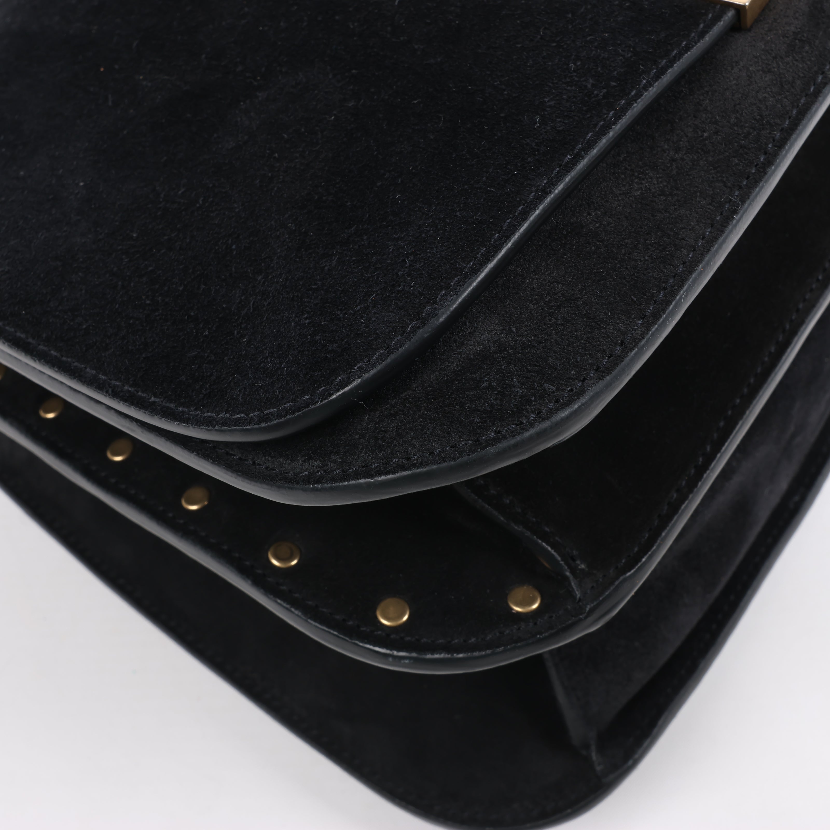 Saint Laurent Paris Amalia Leather Suede Shoulder bag in Black