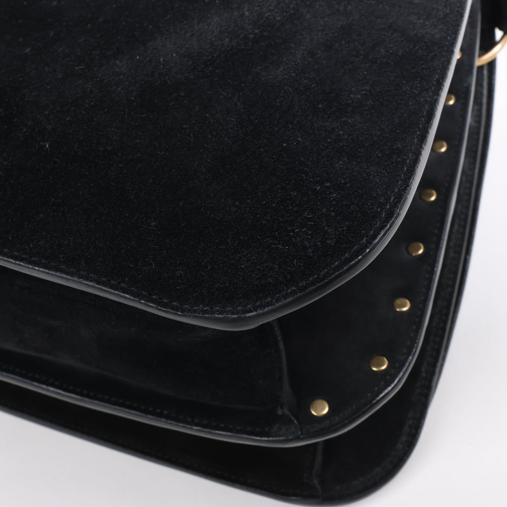 Saint Laurent Paris Amalia Leather Suede Shoulder bag in Black