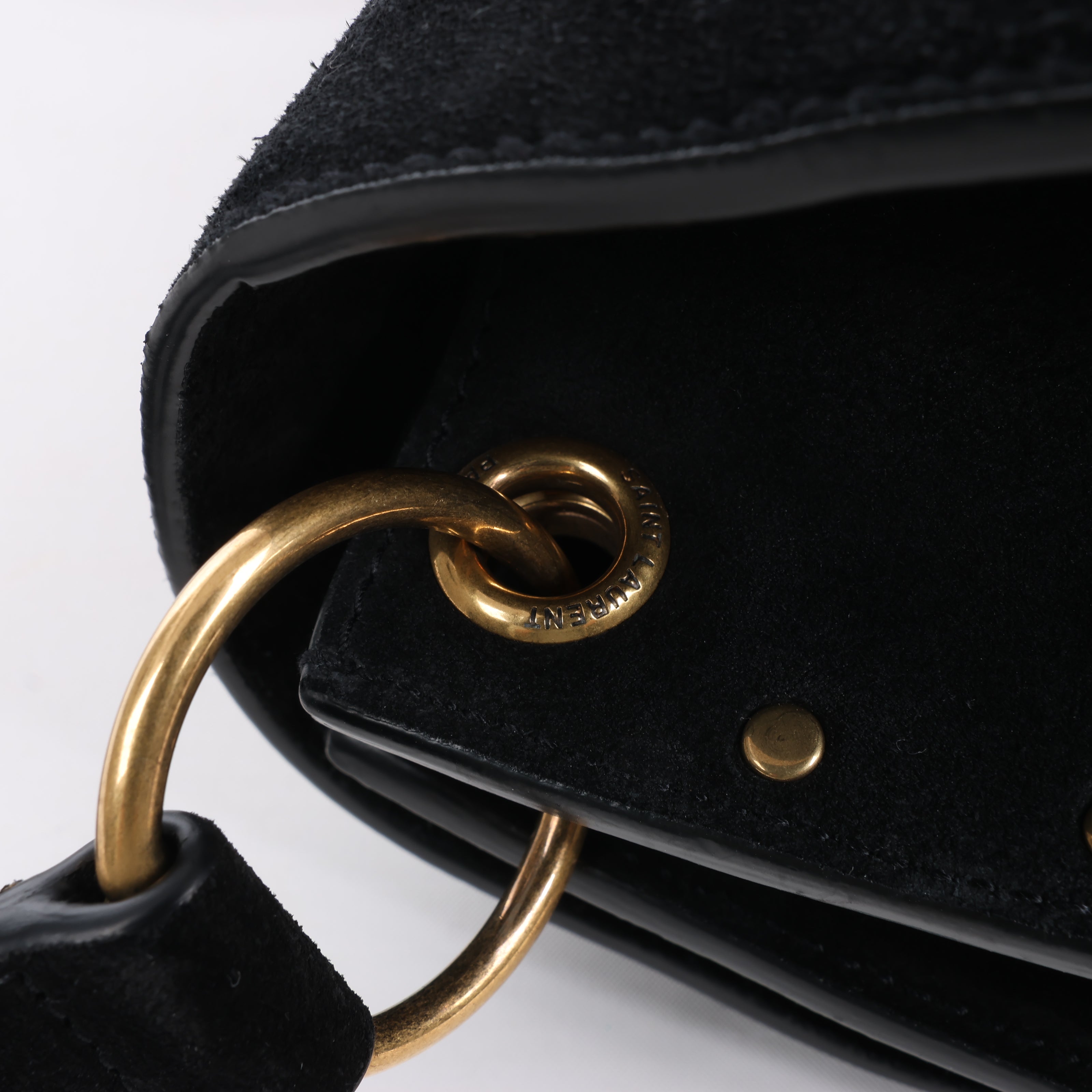 Saint Laurent Paris Amalia Leather Suede Shoulder bag in Black