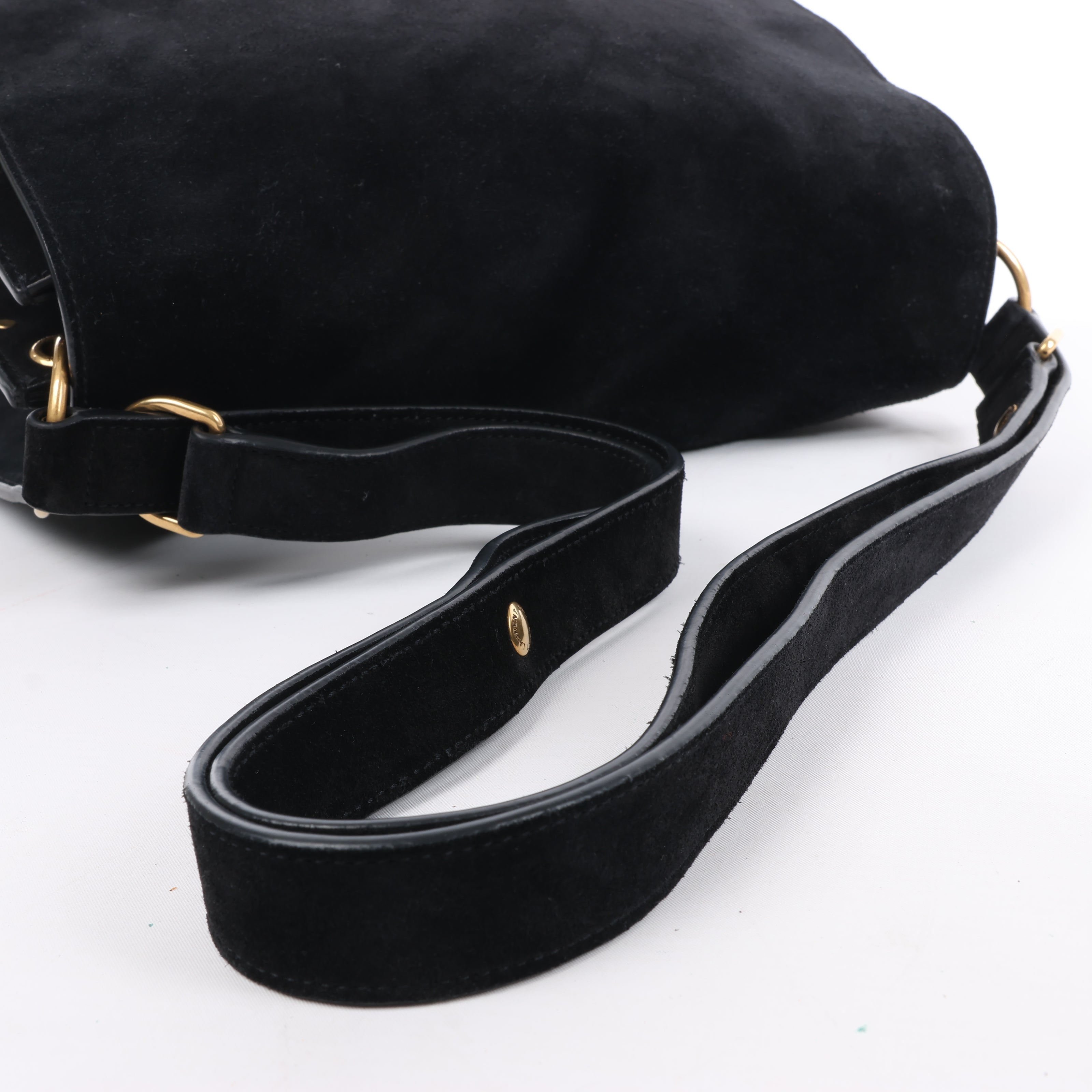 Saint Laurent Paris Amalia Leather Suede Shoulder bag in Black