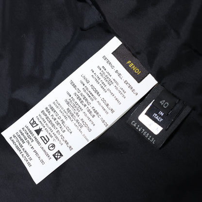 Fendi Pufferjacke aus Wollmischung mit Pelzbesatz, Größe 40