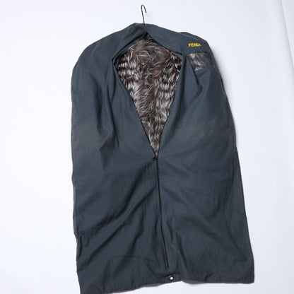 Fendi Wool-Blend Puffer Jacket with Fur Trim, Size 40