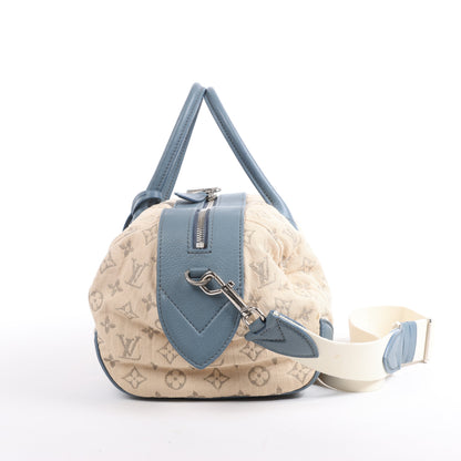 Louis Vuitton Monogram Denim Speedy Round GM 2Way Handbag in Beige