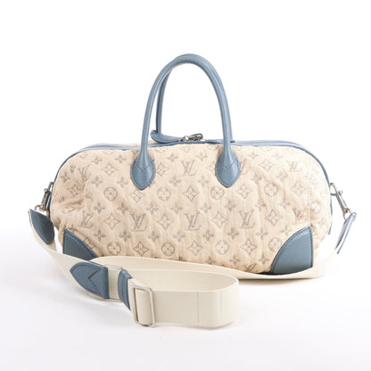 Louis Vuitton Monogram Denim Speedy Round GM 2Way Handbag in Beige