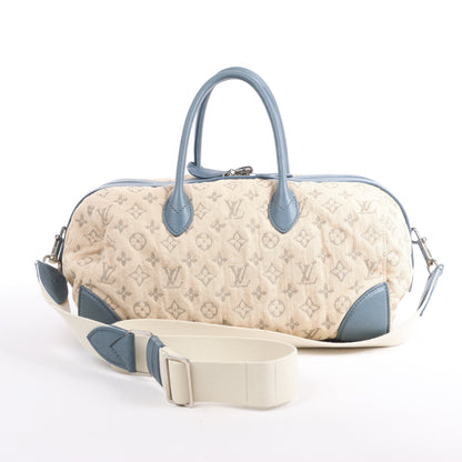 Louis Vuitton Monogram Denim Speedy Round GM 2Way Handbag in Beige
