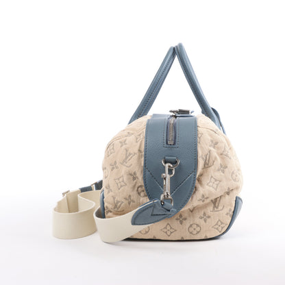 Louis Vuitton Monogram Denim Speedy Round GM 2Way Handbag in Beige