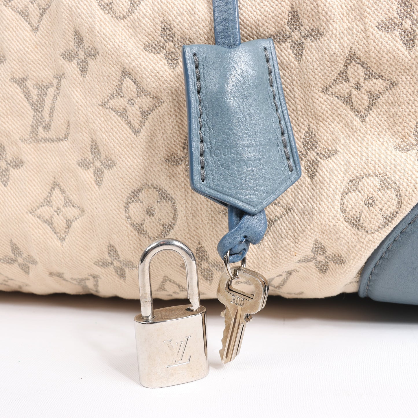 Louis Vuitton Monogram Denim Speedy Round GM 2Way Handbag in Beige