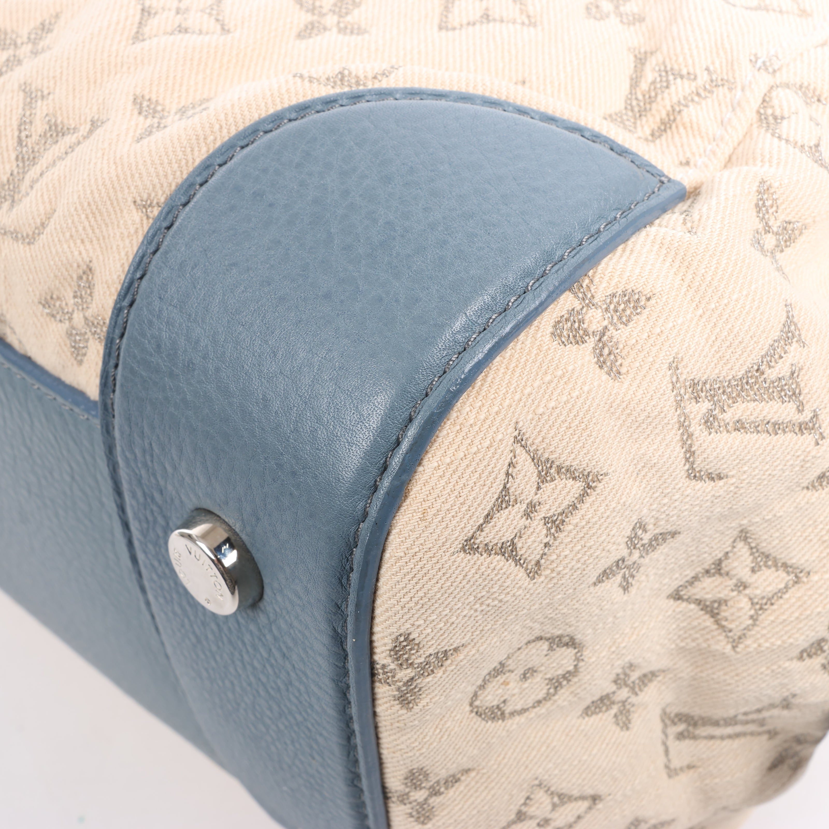 Louis Vuitton Monogram Denim Speedy Round GM 2Way Handbag in Beige