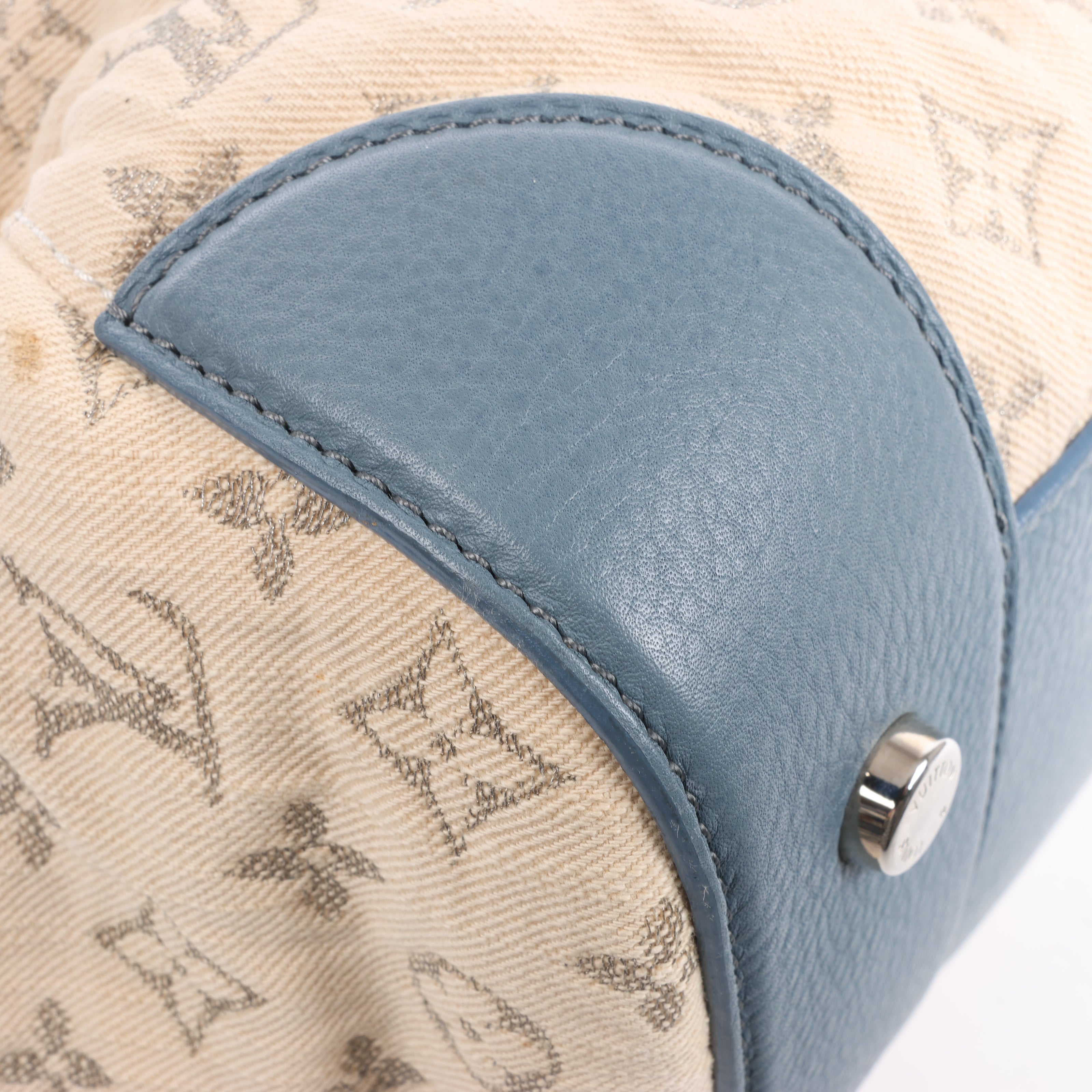 Louis Vuitton Monogram Denim Speedy Round GM 2Way Handbag in Beige