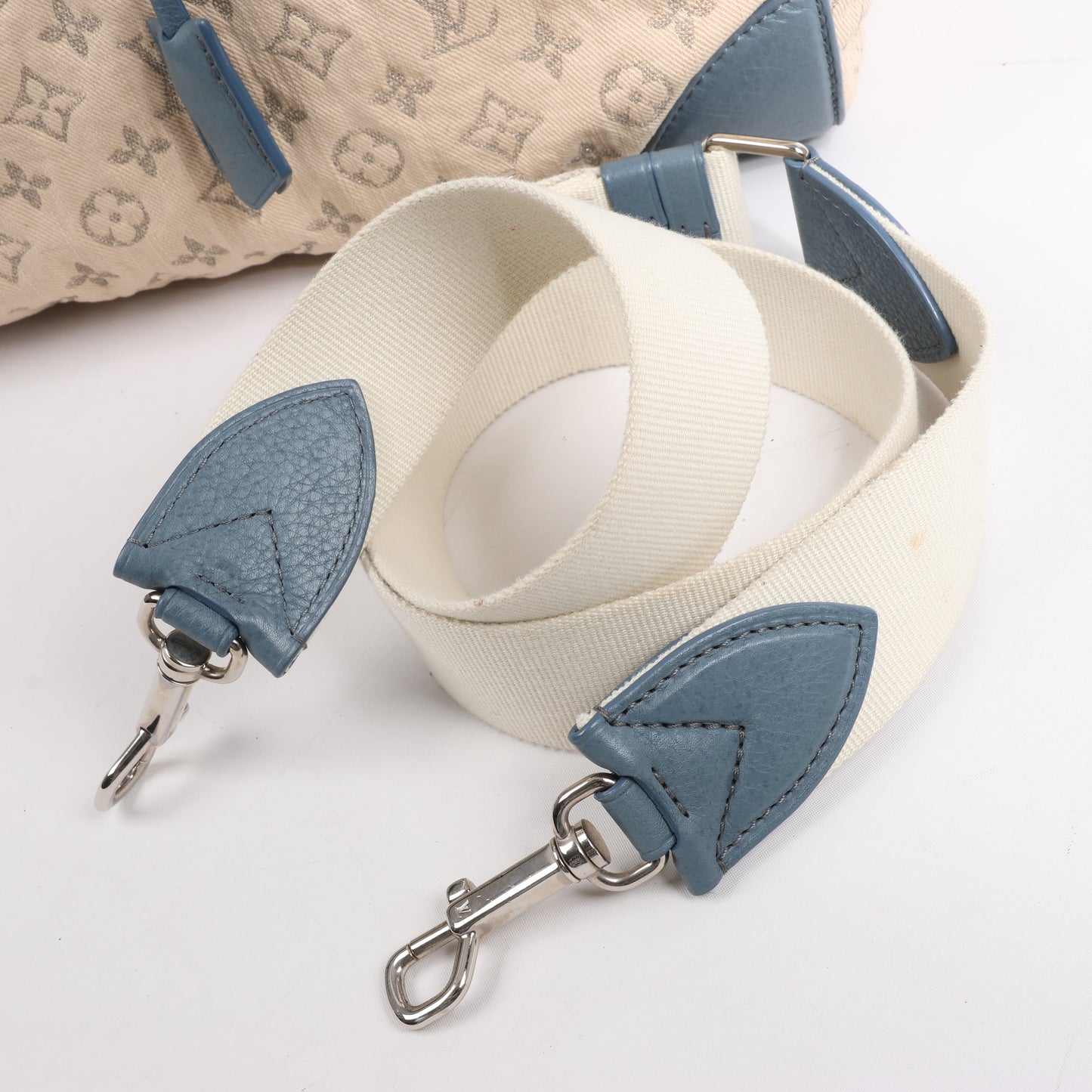 Louis Vuitton Monogram Denim Speedy Round GM 2Way Handbag in Beige