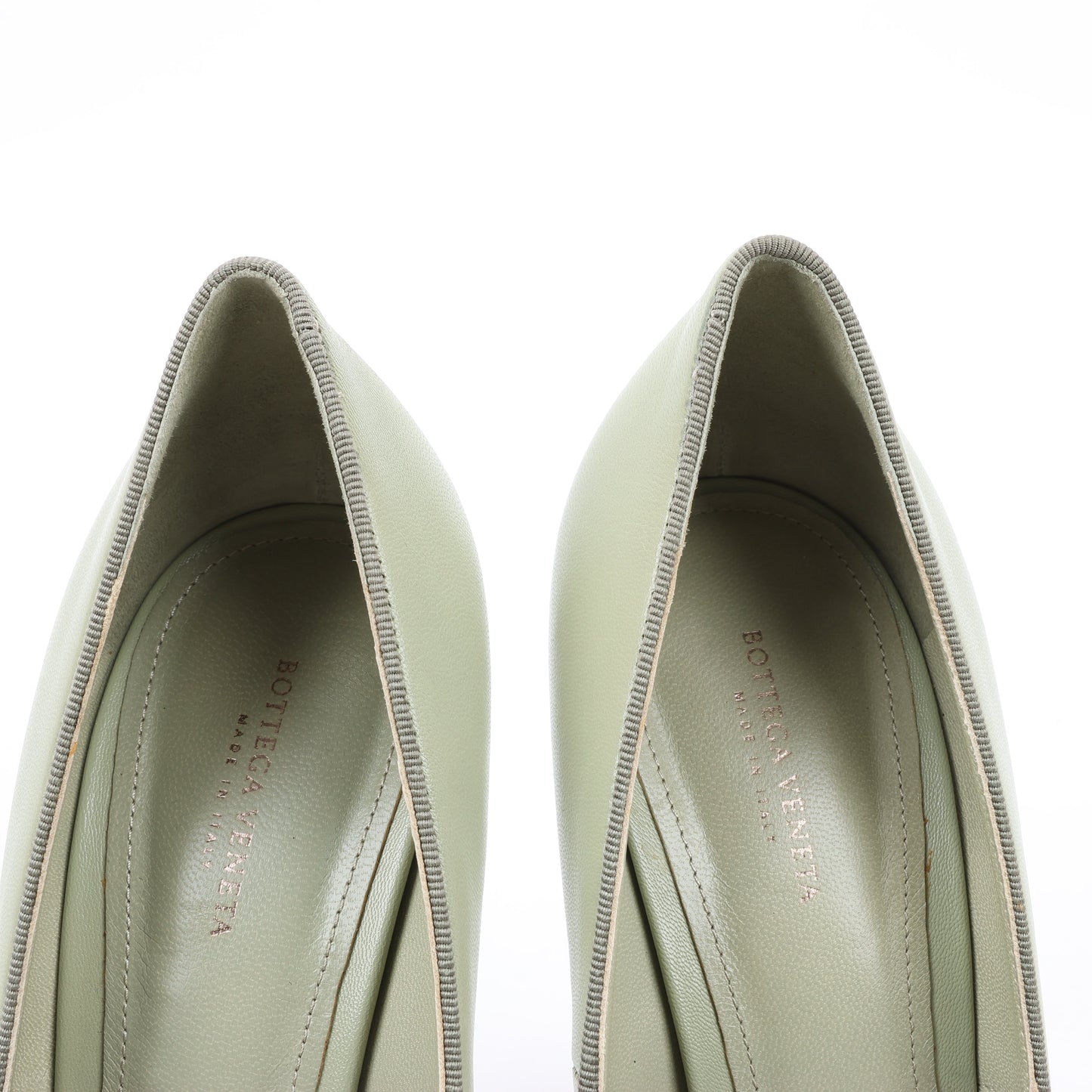 Bottega Veneta Leather Pumps Light Green Ribbon in Size 41 EU