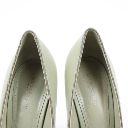 Bottega Veneta Leather Pumps Light Green Ribbon in Size 41 EU