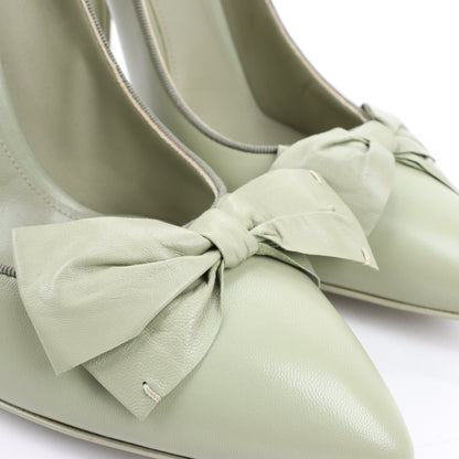Bottega Veneta Leather Pumps Light Green Ribbon in Size 41 EU