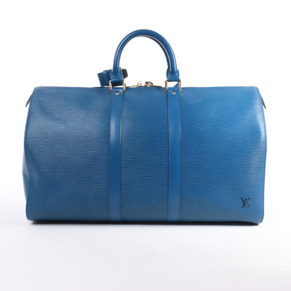 Louis Vuitton Epi Leather Keepall 45 Travel Bag in Blue M42975