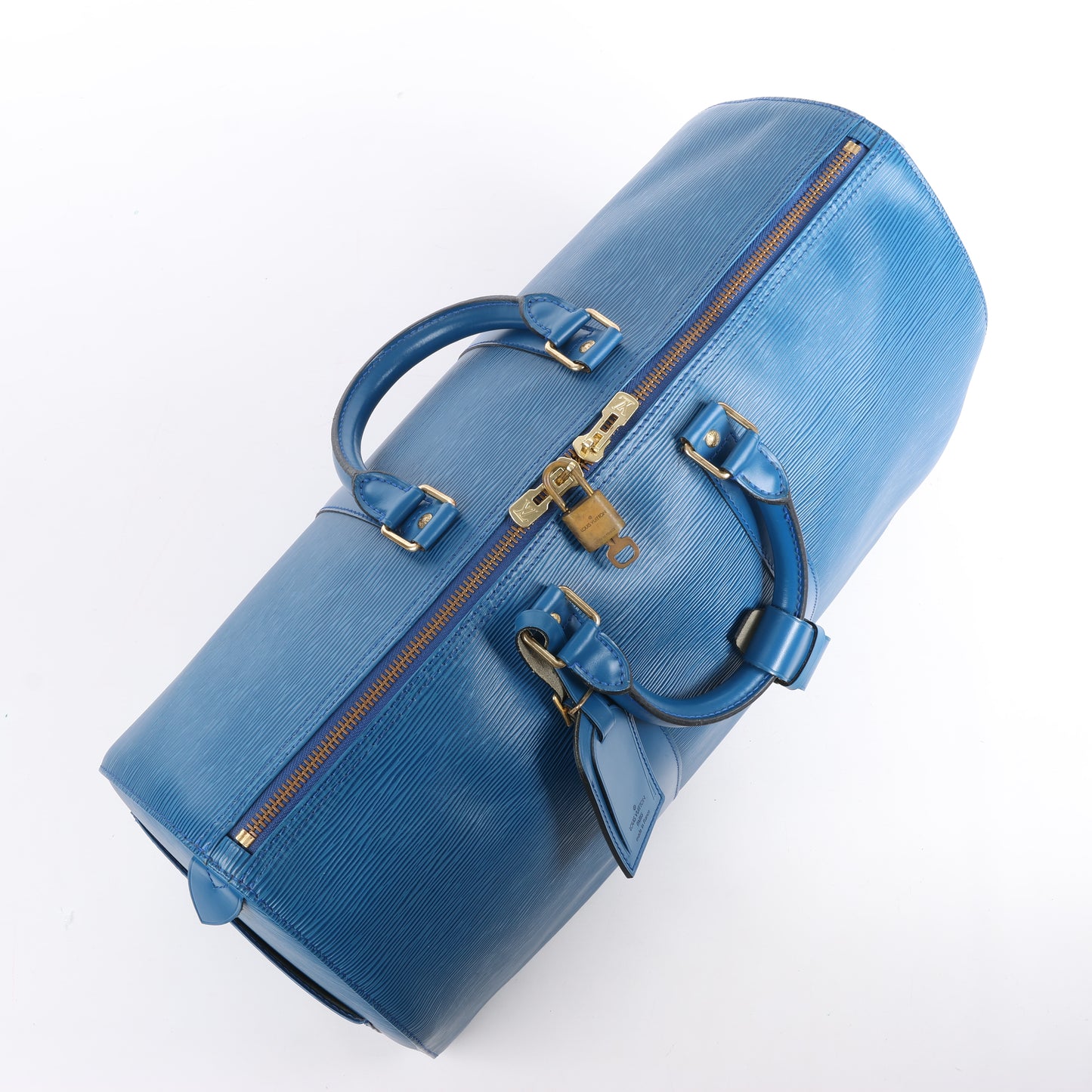 Louis Vuitton Epi Leather Keepall 45 Travel Bag in Blue M42975