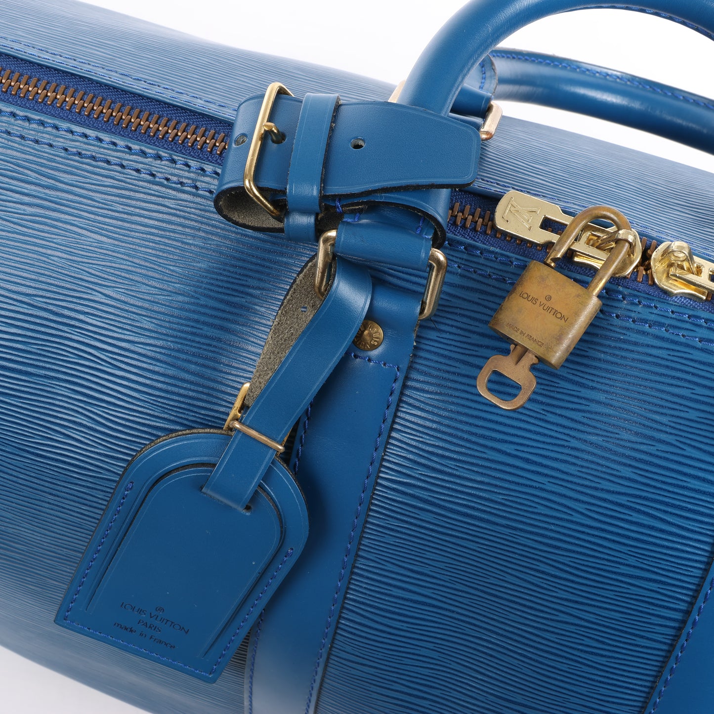Louis Vuitton Epi Leather Keepall 45 Travel Bag in Blue M42975