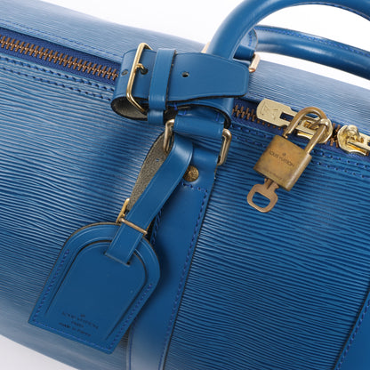 Louis Vuitton Epi Leather Keepall 45 Travel Bag in Blue M42975