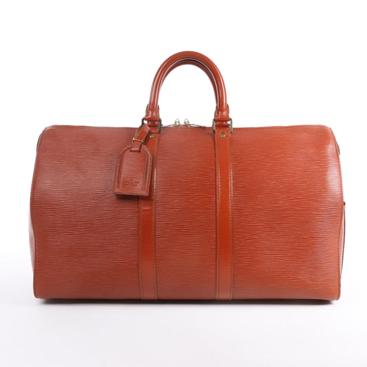 Sac de voyage Keepall 45 en cuir épi Louis Vuitton marron M42978