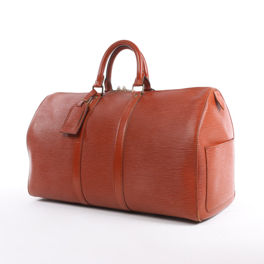 Sac de voyage Keepall 45 en cuir épi Louis Vuitton marron M42978